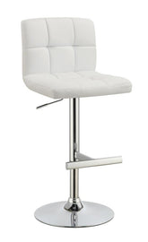 Coaster Lenny Adjustable Height Bar Stools Chrome and White (Set of 2) Model 120356